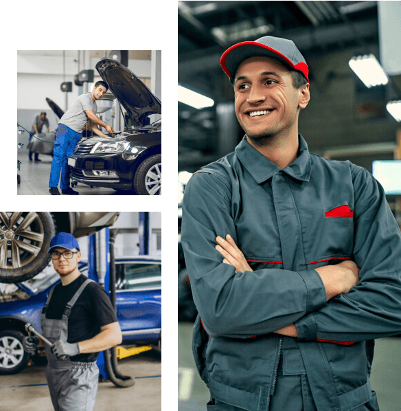 Autokorjaamon henkilökunta