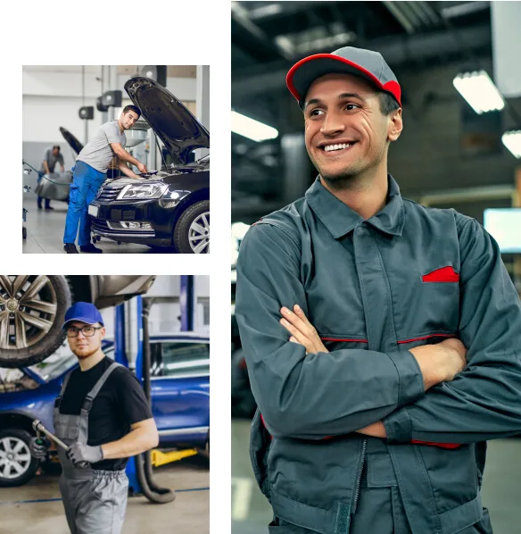 Autokorjaamon henkilökunta